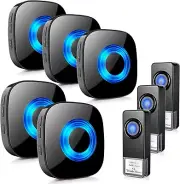 Weatherproof Wireless Door Bells - 1300 ft Range, Custom Ringtones & Mute Mode