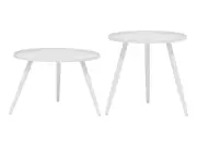 FurnitureOkay Yea Steel Outdoor Side Table Set - White