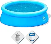 [AVENLI] Round Above Ground Pool with Self-Supporting Inflatable Ring 360 x 76 cm Blue with Filter Pump Included