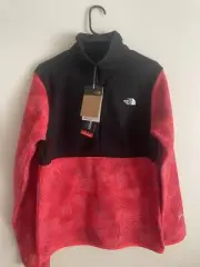 Men The North Face Polartec Sweater Fleece Half Zip Jacket Alpine Red Black New