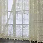 Window Curtain Treatments Beige Lace Embroidered W54 x L84 Inch Light-filtering