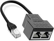 RJ45 1 to 2 Ethernet Adapter, 1 Male to 2 Female Network Splitter, RJ45 LAN Ethernet Socket Splitter for Super Cat5/Cat5e/Cat6/Cat7, Cmpatible with Routers/TVs/Set-top Box