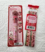 NEW STRAWBERRY SHORTCAKE 10 COLOR PEN & PENCIL SET