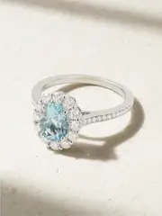 [Garrard] Garrard - 1735 Platinum, Aquamarine And Diamond Ring - Gold - 53 53 Gold