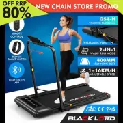 BLACK LORD Treadmill 2 IN 1 Electric Walking Pad 400mm Hydraulic Foldable Black