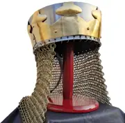 Monty Python King Arthur Helmet | Medieval Knight Costume Helmet With Chain Mail