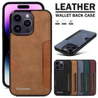 For iPhone 16 Max Pro 15 14 13 12 11 7/8 Plus XS Case Leather Wallet Back Cover