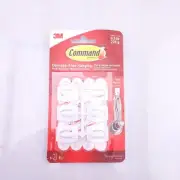 3M Command Mini Hooks Holds 0.5 Lb White 6 Hooks & 8 Strips Multi Use 17006ES