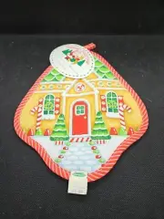 Vintage Franco Christmas Potholder Gingerbread House NOS