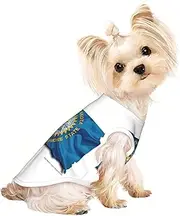 South Dakota Flag Map print Dog Shirts for Small Dogs Stretchy T-Shirts Lightweight Tank Top Sleeveless Striped Vest
