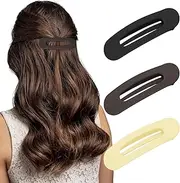 Flat Hair Clips, 3 Packs French Flat Hair Clips Women Stylish Lay Flat Claw Clips for Thick Thin Hair (Style 1, One size)