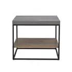 Design Square Modern Open Shelf Nightstand End Side Lamp Table - Black Metal Leg