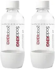 2PK SodaKING Classica 500ml Carbonating Bottle F/Drink Sparkling Soda Maker WH, White