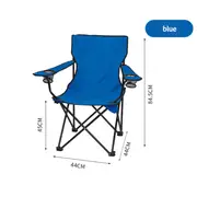GGP 2Pcs Blue Portable Folding Camping Chair With Armrests And Cup Holder