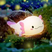 Axolotl Night Light for Kids,Animal Silicone Nursery Night Lamp, Rechargeable Ta