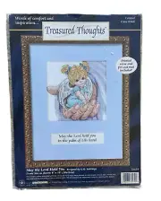 Vtg 1997 Dimensions Treasured Thoughts May The Lord Hold You Cross Stitch Kit