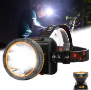 Rechargeable Headlamp, 100000 High Lumen Super Bright Headlamp Flashlight, 2 Mod