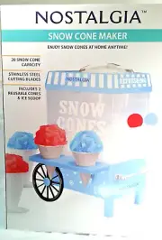 Nostalgia Snow Cone Maker Machine Vintage Blue NEW