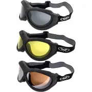3 Pairs Global Vision Big Ben Goggles Black Smoke Yellow Driving Mirror Lenses
