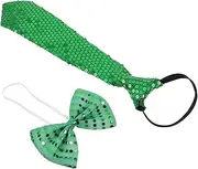 [BESTYASH] Irish Bow Tie Suit Green Tie Shamrock Necktie St. Patrick's Day Bow Tie Christmas Bow Tie St. Patrick's Day Necktie Green Shamrock Tie Blinking Bow Tie for Birthday Cloth