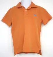 J Crew Crewcuts Shirt Orange Mesh Knit Collar Top Logo Boys Size 3