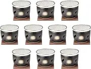 Set of 10, Black No. 5 Ise Stove (with Wire Net/Board) [6.7 x 4.9 inches (16.7 x 12.5 cm)] | Folk Craft Stove, Banko Ware, Direct Fire, Setomonohonpo