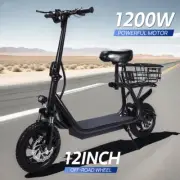 Foldable 1200W Electric Scooter 50KM/H 12 inch 50km Travel Adult Bike with Seat