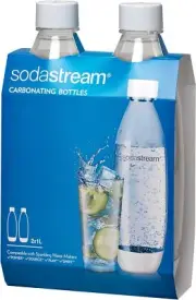 SodaStream White Slim Carbonating Bottles Twin Pack, 1L Pack Of 2,