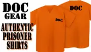 CONVICT COSTUME SHIRT Orange DOC SHIRT COSTUME! NEW with Tags!