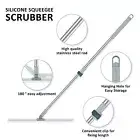 Floor Squeegee with Adjustable Long Handle 180° Rotatable Silicone DX