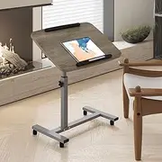Laptop Table Mobile Adjustable Height Laptop Stand Portable Desk Notebook Swivel Laptop Desk Rolling Desk Laptop Table Laptop Stand for Couch Hospital Bed Table