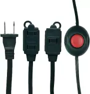 3 Outlet Power Extension Cord with Foot Switch 15 Feet, Tamper Guard