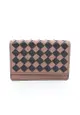 二奢 Pre-loved BOTTEGA VENETA Intrecciato card case name card holder leather Dusty pink black