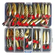 ZANLURE Hot Brilliant Metal Jig Spoon Fishing Lure Set 35pcs Wobblers Kit Pike Spoon Bait Fishing Tackle for Lake River