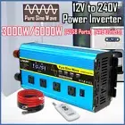 3000W 6000W Pure Sine Wave Power Inverter DC 12V to AC 240V 4USB Remote Control