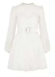 Rebecca Vallance Mirabella Embellished Crepe and Tulle Mini Dress - Ivory - 14 (UK14 / L) 14 (UK14 / L)