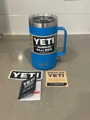 NEW YETI Big Wave Blue Insulated Rambler Tumbler Mug Cup W/ MagSlider Lid 24 Oz