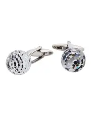 [Cudworth] Resin Crystal Ball & Rhodium Plated Cufflinks in Clear