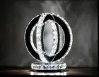 Modern Shining Two Round LED Crystal table Lamp Diamond Rings Bedside Lighting