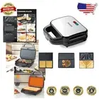 Compact 3-in-1 Electric Sandwich Maker - Waffle & Grilling Plates, Easy Cleanup