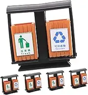 Angoily 5pcs Micro Landscape Wall Light Trash Can with Trash Cans Trash Bin Trash Truck Outdoor Trashcan with Lid House Garbage Can Mini Garbage Truck