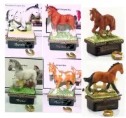 Porcelain hinged boxes 6 Horse styles PHB New in box