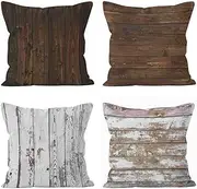 [CEVAN] Linen Pillow Covers Indian Style Cushion Covers For Sofa Pillows Board Pillow Cover Japandi Cushion Covers For Living Room Boho Sofa Decor Throw Pillow Covers 50x50cm,4Pcs