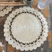 QUALITY HAND MADE NATURAL THICK BOHO JUTE PLACE MAT/CENTRE MAT/PLACEMAT 30CM