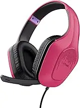 Trust Gaming GXT 415P Zirox Lightweight Gaming Headset with 50mm Drivers for PC, Xbox, PS4, PS5, Switch, Mobile, 3.5mm Connection, Foldable Microphone, Wired Headphones 2m Over-Ear - Pink