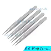 4 Pcs Tweezers Set Straight False Eyelash Extension Tweezers Makeup Tools