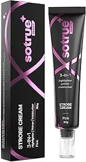 Sotrue Strobe Cream Pink For Face Radiance, Multipurpose Strobe Cream, Dewy Glazed Instant Glow, Highlighter For Face, Boosts Hydration, For All Skin Types, 30G,