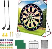 Chip and Stick Golf Game - Office Putting Trainer, Carpet Swing Pad | Soft Landing Target Toy, Fun Accuracy Game for Home, Retractable Aim Mat, Chipping Practice Tool for Children and Adults