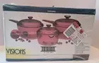 NOS Vintage Visions Cookware Cranberry Pyrex Visions Pans 6 Piece Set Purple