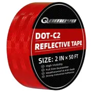 Red High Visibility DOT-C2 Reflective Tape 2 inch x 50 feet Safety Warning Co...